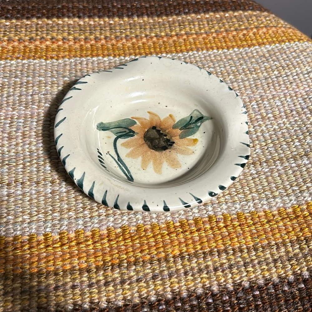 Y2K Vintage 90’s Sunflower pottery ceramic ashtray